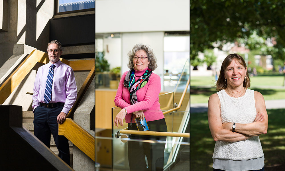Bradley Nilsson, associate professor of chemistry; Amy Lerner, associate professor of biomedical engineering; and Beth Jörgensen, professor of Spanish, are the recipients of the 2016 Goergen Awards for Excellence in Undergraduate Teaching.